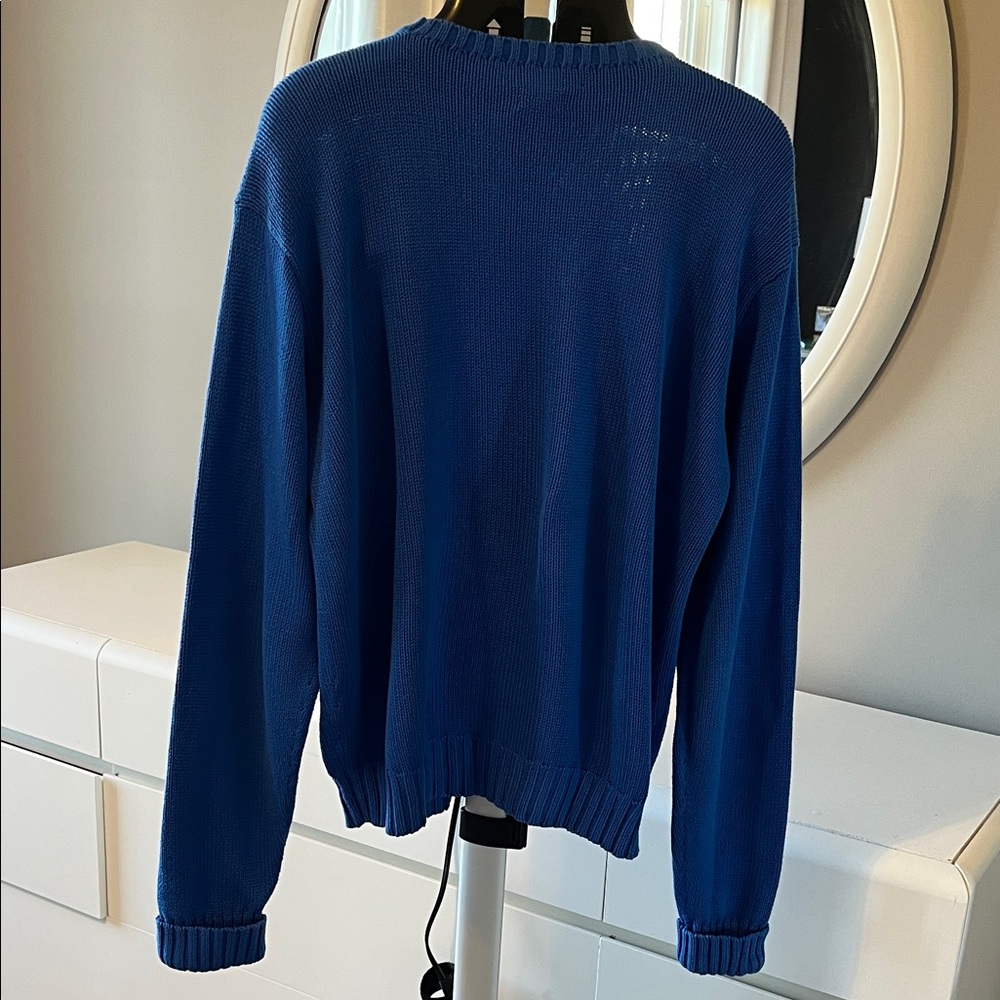 Polo by Ralph Lauren Men's Vibrant Blue Crewneck Sweater - Picture 3 of 3